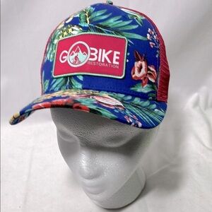 GoBike NWOT Ladies Floral Trucker Adjustable Ball Cap Hat